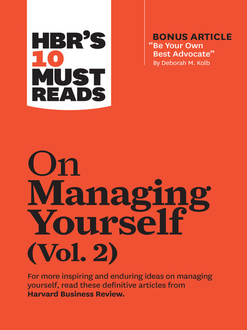 Cover image for HBR's 10 Must Reads on Managing Yourself, Volume 2